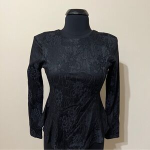 Akira Black Lace Peplum Top